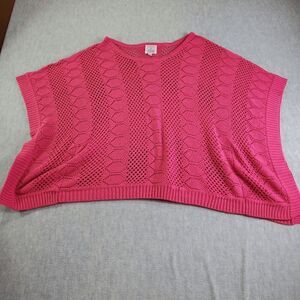 Roommates Sweater Womens 3x Pink Knit Sleeveless Pullover